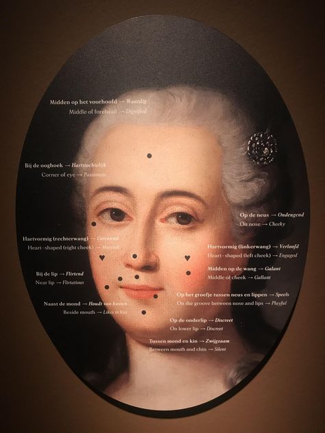 Beauty Mark Placement, Fake Beauty Mark, 18th Century Makeup, Beauty Marks, Hand Meaning, Comic Tutorial, Hermitage Museum, Different Meaning, Beauty Mark