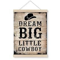 Western Home Decor Painting, Rodeo Nursery Theme, Western Wall Decor Ideas, Cowboy Baby Room, Western Boys Room, Western Room Decor, Dream Quotes Inspirational, Western Boys, Cowboy Poster