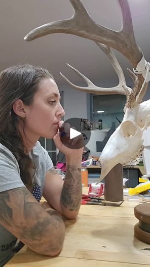 163K views · 78K reactions | Another skull done! #skullart #skullartist #beadedskull | Laura Groesbeck Decorated Bull Skull, Moose Skull Decor, Cow Skull Painting Ideas, Animal Bone Art, Skulls Animal, Animal Skull Art, Painted Deer Skulls, Bone Decorations, Decorated Skulls