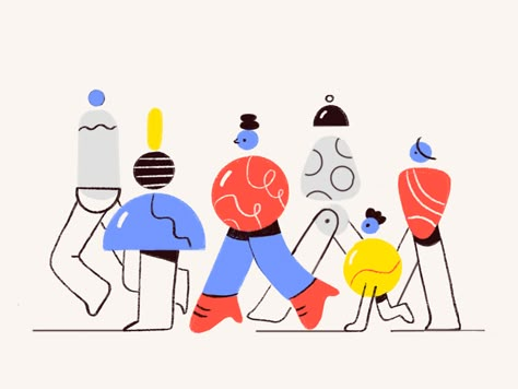 Crowd Illustration, Media Illustration, Simple Character, Illustration Simple, Illustration Styles, 캐릭터 드로잉, Simple Illustration, Procreate App, People Illustration