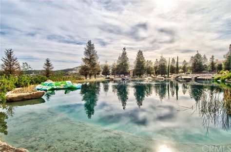 man made lake swimming pool Man Made Lake, Backyard Lake, Lake Swimming, Camp House, Backyards, Cool Pools, Creative Photos, Family House, Water Park