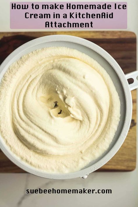 Butter Pecan Ice Cream Recipe, Kitchen Aid Ice Cream Recipes, Kitchenaid Ice Cream, Homemade Vanilla Ice Cream Recipe, Kitchenaid Recipes, Kitchen Aid Ice Cream, Kitchenaid Ice Cream Maker, Make Homemade Ice Cream, Coconut Ice Cream Recipes