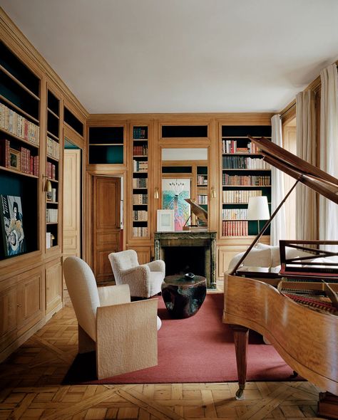 Pierre Yovanovitch, Daybed Design, Iron Chair, Oak Shelves, Oak Panels, Parisian Apartment, Paris Apartments, French Interior, Oak Dining Table