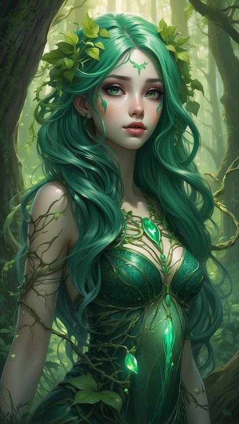 Aesthetic pictures - Aesthetic wallpapers - Pink purple black wallpapers 39 Green Haired Fairy, Fairy Black Women, Elemental Aesthetic, Elf Pictures, Earth Queen, Forest Fairy Aesthetic, Purple Elf, Green Hair Girl, Pink And Purple Wallpaper