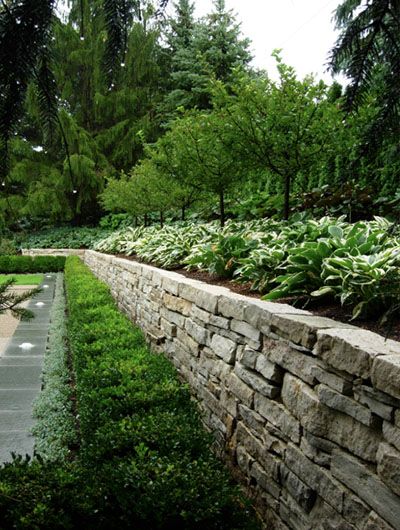 retaining wall Ideas Pictures, Retaining Wall, Stone Wall, In The Middle, A Garden, The Middle, Design Ideas, Stone, Wall