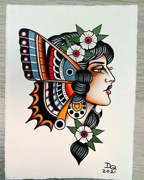 Dani Queipo on Instagram: “Which one is your favorite (swipe ↔️) 1 or 2? 🤔🤔 Original paintings for sale (link in bio) #london #londontattoo #traditionaltattoo…” Dani Queipo Tattoo, Neotraditional Tattoo Design Black, Traditional Woman Tattoo, Art Traditional Tattoo, Traditional Tattoo Girls, Tattoo Sleeve Filler, Neo Tattoo, Traditional Tattoo Inspiration, Neotraditional Tattoo