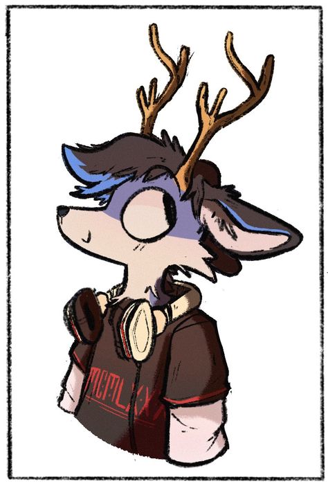 Deer Fursona, Art Reference Photos, Listening To Music, Art Inspo, Art Style, Sonic The Hedgehog, Cute Art, Art Reference, Deer