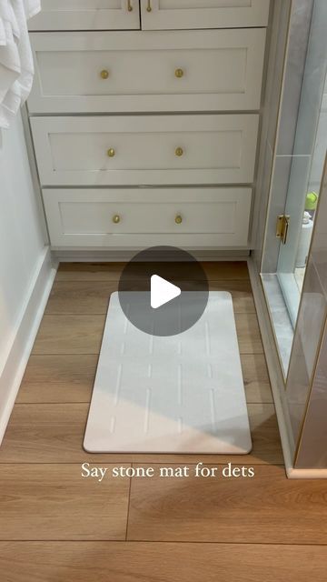 Katy Dismukes | Transitional Euro Cottage Interior Design on Instagram: "We are a big fan of a stone bath mat! We decided to update our stone bath mat to a larger mat to make getting out easier. Our mat is made of Diatomite which is a ceramic-like material that feels like a natural stone. The mat absorbs water faster than traditional fabric mats,quickly absorbing and evaporating water to ensure your feet are moisture-free, clean, and comfortable. Cleaning the mats are as easy as sanding the stone with the provided sanding pad (which is what we did after moving the the smaller stone mat upstairs). Say “stone mat” and I’ll send you a link to bath mats we use! #stonebathmat #bathmat #stonemat #diatomaceousearth #spabath #spalikebathroom #masterbathroom #primarybathroom #amazondeals #amazonfin Stone Mat, Cottage Interior Design, Stone Bath Mat, Spa Like Bathroom, Stone Bath, Cottage Interior, Diatomaceous Earth, Dream Bathrooms, Bath Spa