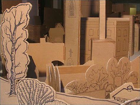 Cardboard City For Kids, 3d Cardboard Art, Cardboard Village, Cardboard City, Cardboard Creations, Cardboard Model, Cardboard Toys, Architectural Sculpture, Cardboard Sculpture