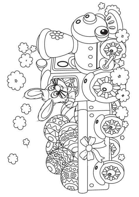 Coloriage hello kitty Easter Bunny Drawing, Easter Coloring Pages Printable, Free Easter Coloring Pages, Easter Coloring Sheets, Egg Coloring Page, Egg Coloring, Easter Egg Coloring Pages, Easter Bunny Colouring, Easter Coloring Book