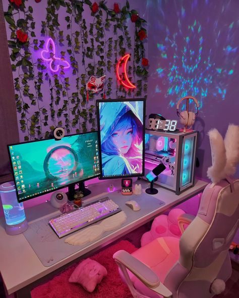 Happy Tuesday friends 💙 I've been trying to fix my sleeping schedule, but it's hard 🧛‍♀️ Are you more of a night owl or an early bird? ✨️ Partners: @talesofamanda @cozyfrappie @__enjoytherage__ #gamingsetup #pcgamer #pcsetup #pcbuilds #pcgaming #setupgamer #setupinspiration #pcmasterrace #pcgaming #minecraft #minecraftbuilds #leagueoflegends #gamergirls #cozygamingcommunity #cozygamer Desk goals, desk setup, gaming setup, gaming pc, gaming room, pc setup Room Pc Setup, Pc Gaming Room, Desk Setup Gaming, Streaming Room, Sleeping Schedule, Happy Tuesday Friends, Setup Gaming, Desk Goals, Game Streaming