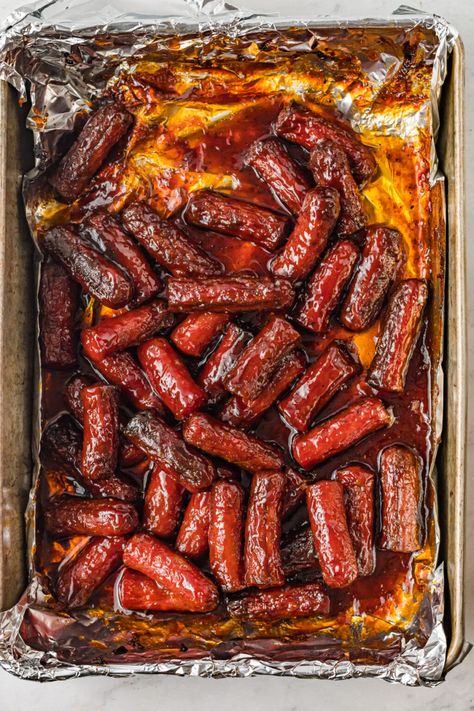 Hot Dog Burnt Ends - Kitchen Divas Fall Weenie Roast Ideas, Hot Dog Burnt Ends Recipe, Beef Hotdog Burnt Ends, Smoked Sausage Burnt Ends In Oven, Hot Dog Burnt Ends Grill Nation, Sausage Burnt Ends Oven, Hot Dog Burnt Ends Air Fryer, Hot Dog Weenie Recipes, Bbq Hot Dogs In Oven