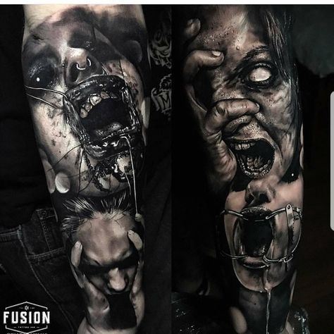 Chris Tattoo, Biomech Tattoo, Flesh Tattoo, Zombie Tattoos, Evil Skull Tattoo, Camera Tattoos, Horror Movie Tattoos, Realistic Tattoo Sleeve, Evil Tattoos