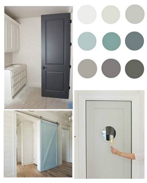 List of beautiful paint colors for painting interior doors. Paint Interior Doors, Interior Door Paint Colors, Interior Door Color, Grey Interior Paint, Interior Paint Schemes, Gray Doors, Interior Door Colors, Painted Interior Doors, Interior Paint Colors Schemes