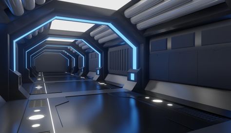 Spaceship Hallway, Futuristic Spaceship Interior, Space Ships Interior, Sci Fi Interior, Spaceship Room, Sci Fi Hallway, Sci Fi Room, Dark Futuristic, Scifi Interior