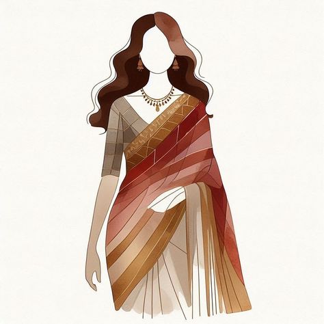 Saree Shoot Ideas, Storyboard Inspiration, Saree Shoot, Woman Reference, Basic Sketching, Indian Wall Art, Bengali Art, Dress Illustration, Book Cover Ideas