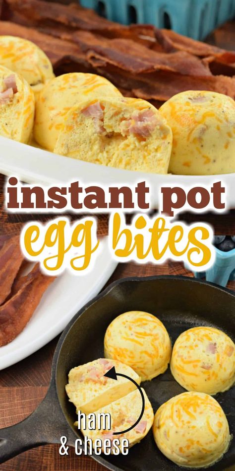 Instant Pot Egg Bite Recipes, Pressure Cooker Egg Bites, Instant Pot Egg Bites Silicone Recipes, Ham And Cheese Egg Bites, Dinner Instapot, Egg Bites Instant Pot, Cheese Egg Bites, Instant Pot Egg Bites, Instant Pot Ham