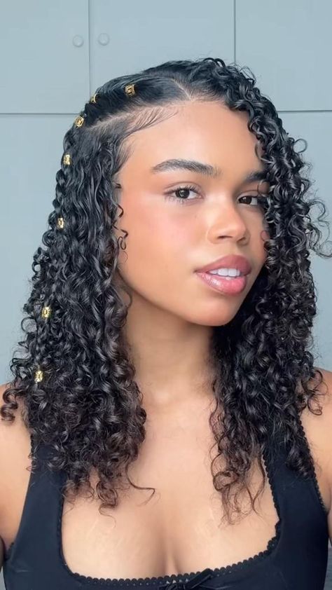 Curly Hair Advice, Curly Hair Dos, Comb For Curly Hair, Curly Hair Beauty, Blonde Hair Makeup, Curly Hair Hairstyles, Braided Hairdo, Curly Hair Tutorial, Cute Curly Hairstyles