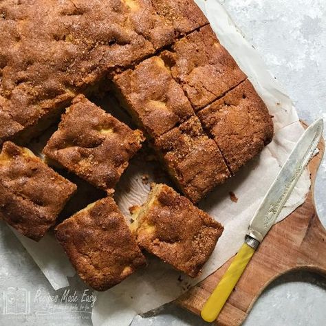 Easy Apple and Cinnamon Traybake Biscuit Recipes Uk, Moist Fruit Cake Recipe, Coffee Truffles, Moist Fruit Cake, Apple Tray, Low Fat Cake, Traybake Recipes, Fruit Cake Recipe Easy, Pantry Cooking