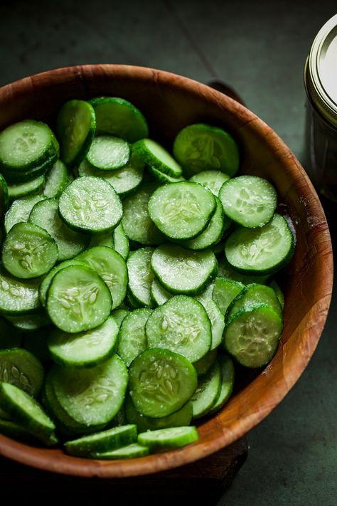 Sweet pickled cucumbers Sweet Pickled Cucumbers, Sweet Pickles Homemade, Pickled Cucumbers, Cashew Cheese, Brown Mustard, Wooden Chopping Boards, Pickling Cucumbers, Sweet Pickles, Pickle Jars