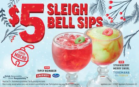 The Tipsy Reindeer lands at Applebee’s along with Strawberry Merry Swirl - pennlive.com Smirnoff Drinks, Green Margarita, Applebees Recipes, Kardashian Sisters, Were Pregnant, Melon Liqueur, Vodka Lemonade, Smirnoff Vodka, Tequila Drinks