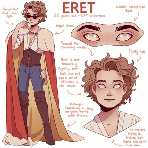 Fundy Eret Fanart, Eret Dsmp Fan Art, Eret Fanart Dsmp, Dsmp References, Dsmp Eret Fanart, Dsmp Character Design, Fundy Dsmp Fanart, Eret Cosplay, Eret Dsmp