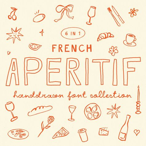 Aperitif Quirky Handwritten Font Family for Posters and Invitations, Wedding Stationary, Casual Font, Procreate, Goodnotes, Hand drawn Wedding Font, Bar, Menu Meet French Aperitif! Super trendy hand-drawn font family designed with love just for you! With 6 unique fonts and tons of fun alternate letters, you can easily add a super creative and personal touch to your writing. Perfect for modern posters and dreamy wedding stationery, Aperitif is also a fantastic toolkit for all your content creatio Christmas Card Modern, Italian Font, Soft Fonts, Hand Written Fonts, Hand Writing Font, French Graphic Design, French Aperitif, Magnolia Font, Handwritten Design