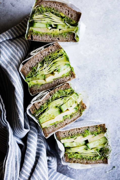 Avocado Green Goddess Sandwiches with Havarti Plant Based Sandwiches, Cold Dinners, Boat Recipes, Vegan Sandwich Recipes, Avocado Spread, Cook Meals, Havarti, Vegan Sandwich, God Mat