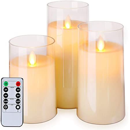 Amazon.com: Homemory Gray Flickering Flameless Candles, Battery Operated Acrylic LED Pillar Candles with Remote Control and Timer, Set of 3 : Tools & Home Improvement Wedding Bar Decor, Realistic Candles, Flameless Candle Set, Faux Candles, Electronic Candles, Led Pillar Candle, Mood Lights, Flameless Led Candles, Flickering Lights