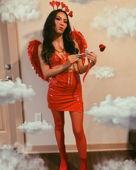 sexy red women’s cupid halloween costume Cupid Costume Ideas, Cupid Halloween Costume, Cupid Halloween, Valentine Costume, Disfraz Toy Story, Cupid Costume, Pretty Woman Costume, Themed Halloween Costumes, Hot Halloween Outfits