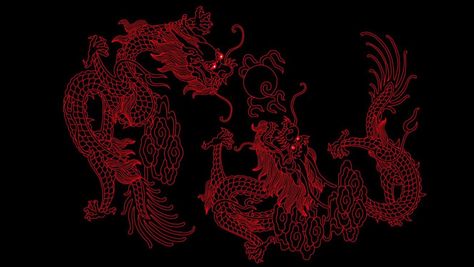 Chinese Dragon Wallpaper Pc, Dragon Discord Banner, Dragon Aesthetic Red, Dragon Wallpaper Desktop, Red Dragon Aesthetic, Chinese Dragon Aesthetic, Dragon Banner, Chinese Dragon Drawing, Red Chinese Dragon