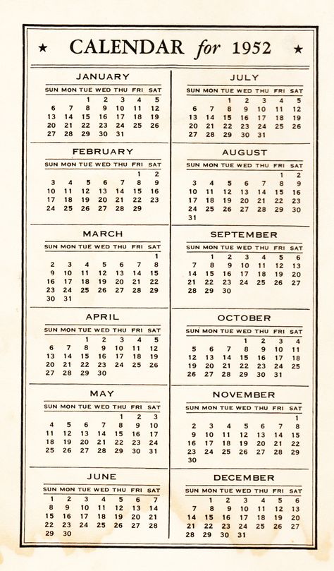 from 1952 Things to Remember Appointment Calendar manufactured by The Albrecht Co / Baltimore 1, MD Calendar History, Vintage Calendar Aesthetic, Old Calender Aesthetic, Vintage December Calendar, Calendar Vintage, Old Calendar, Appointment Calendar, Pinterest Diy, Vintage Calendar