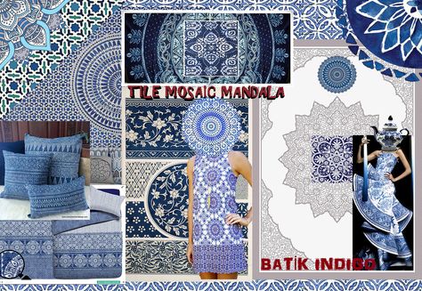 TILE MOSAIC MANDALA BATIK INDIGO moodboard 2016trends Mandala Moodboard, Mosaic Mandala, House Dream, Tile Mosaic, China Blue, 2016 Trends, Blue China, Eye Makeup Tutorial, Mandala Art