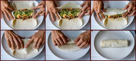 How To Roll a Burrito How To Roll A Burrito, How To Roll Burrito, How To Wrap A Burrito, Fold Burrito, Roll A Burrito, Fold A Burrito, Burrito Roll, Avocado Salsa Verde, All Will Be Well