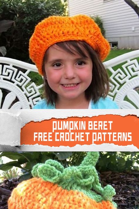 These charming accessories add a touch of autumnal elegance to any outfit, making them a must-have for fall fashion enthusiasts #freecrochetpatterns Pumpkin Beret, Beret Crochet, Beret Style, Crochet Beret, Pumpkin Picking, Crochet Pumpkin, Visual Learners, Crochet Free, Crochet Coasters