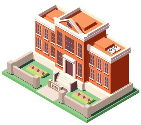 City Puzzle, 3ds Max Design, School Building Design, Simple Building, Isometric Drawing, Illustration Advertisement, City Layout, Cartoon House, Cat City