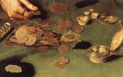 Money Lender, Startup Funding, Hieronymus Bosch, Natal Charts, Fantasy Aesthetic, Birth Chart, Mirror Art, 100m, Gold Coins