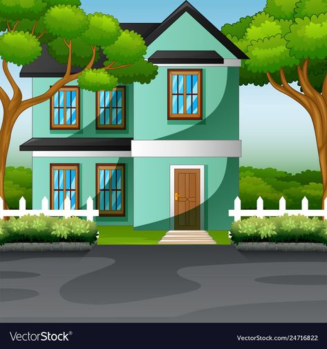 House With Front Yard, Farm Cartoon, Premium Vector Cartoon, Cabin In The Mountains, House Cartoon, Free Green Screen, Splash Images, Nature Background Images, Cartoon House