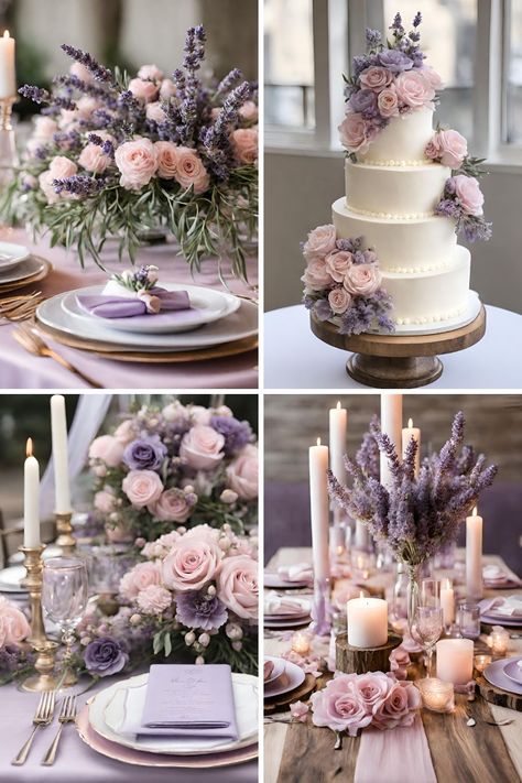 Gorgeous Lavender and Light Pink Wedding Color Ideas That Will Inspire You - Francisca's Bridal Lavender Colour Scheme Wedding, Lavender And Blush Wedding Theme, Lavender And Pink Wedding Theme, Lilac Wedding Themes, Light Purple Wedding, Lavender Wedding Theme, Wedding Theme Color Schemes, Yellow Wedding Theme, Pink Wedding Colors