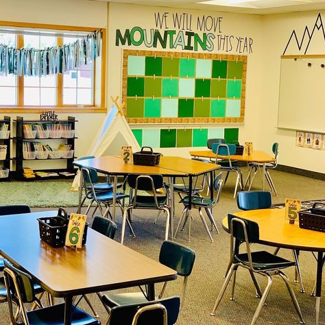 The Creative Classroom on Instagram: “ADVENTURE is the best way to learn 🏔 and I can’t wait for these 3rd graders to walk into Miss Abbott’s classroom on the first day of school…” Forest Bulletin Board Ideas, Forest Bulletin Board, Campfire Classroom, 3rd Grade Classroom Setup, Mountain Classroom, Plant Classroom, Classroom Aesthetic, 2023 Classroom, Forest Classroom