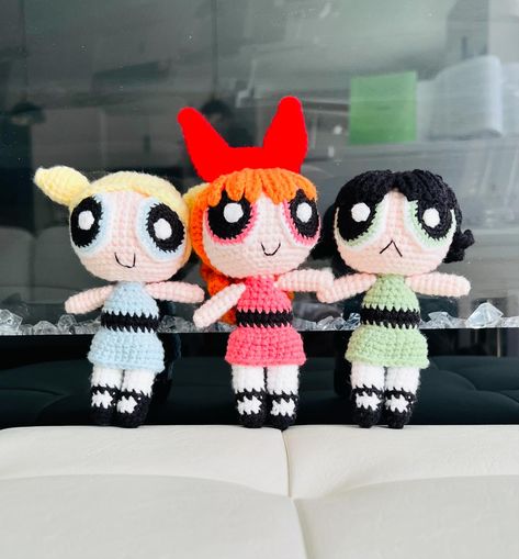 The Powerpuff girls ❤️ I was able to design this project over the last 4 days. For some reason, I really wanted to crochet these girls! The pattern will be available soon on Etsy 🥰🥰 What do you think? 🤔 #powerpuffgirls #powerpuffgirl #crochet #crochetdesign #crochetdesigner #crochetpatternwriter #artist #crochetersofinstagram #crocheter #diy #crochetpattern #crochetlove #emnashthreads Crochet Powerpuff, Powerpuff Girl, The Powerpuff Girls, Powerpuff Girls, These Girls, Crochet Designs, Crochet Pattern, Crochet Patterns, Crochet