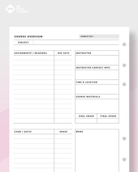 Course Overview College Student Planner | Subject Overview | Study Planner Printable | University | For Students a School | A5 PDF workplannerorganization #plannergratuito🎭 Study Planner Printable Free, University Planner, Course Overview, Essay Planner, Assignment Planner, Homework Planner, Grade Tracker, Study Planner Printable, Academic Planner