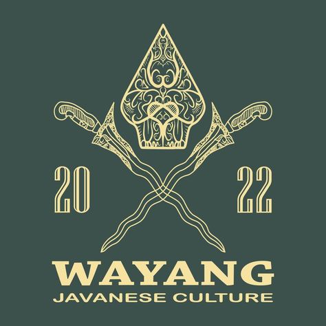 javanese culture - vintage logo templates. Javanese culture logo with keris and skull. Vector illustration Keris Jawa Art Vector, Keris Jawa Vector, Keris Jawa Art, Keris Art, English Presentation, Free Tshirt Design, Culture Logo, Free Tshirt, Tshirt Design