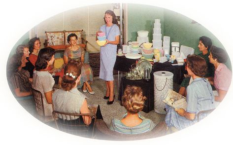 Tupperware targeted women who were interested in working, Tupperware, Inc. Tupperware Party, Cloth Banners, Kitchen Queen, Nostalgic Images, Rosie The Riveter, Vintage Tupperware, Vintage Radio, Vintage Life, Vintage Pictures