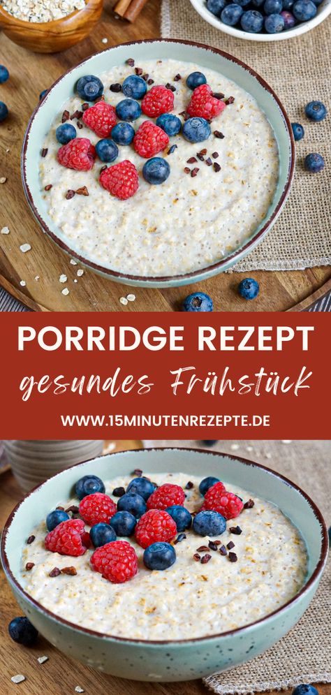 Entdecke mein Porridge Rezept mit Haferflocken, das einfach und schnell in der Zubereitung ist. Das Rezept für diese gesunde Frühstücksidee findest du auf meinem Blog. Easy Porridge Recipes, Porridge Ideas, Quick Oatmeal, Oatmeal Porridge, Porridge Recipes, Gym Food, Nutritious Breakfast, Breakfast Bowls, Living Food