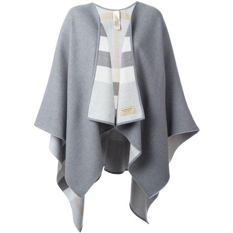 Burberry striped poncho (1 194 540 LBP) ❤ liked on Polyvore featuring outerwear, grey, striped poncho, patterned poncho, burberry, burberry poncho and grey poncho Burberry Poncho, Burberry Cape, Cape Fashion, Grey Poncho, Wool Cape, Capes For Women, Wool Wrap, Burberry Jacket, Poncho Cape