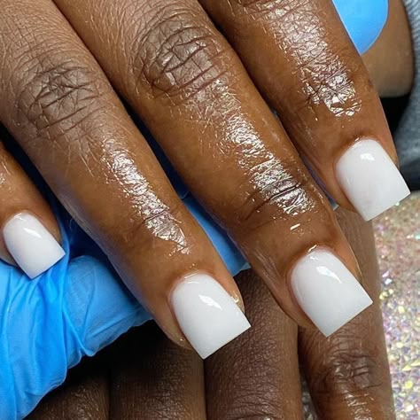 Plain White Nails, Feminine Nails, Plain Acrylic Nails, White Gel Nails, Overlay Nails, Sweet Nails, 15 Birthday, Milky Nails, Plain Nails