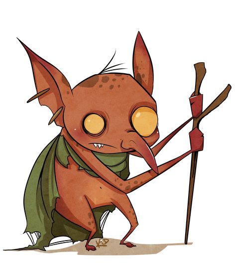 Funny Goblin Art, Dnd Gremlin, Goblin Doodle, Goblin Dnd Character Design, Gremlin Drawing, Cute Goblin Art, Chibi Goblin, Gremlin Art, Goblin Cute