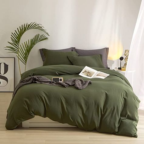 Olive Green Duvet, Comfy Comforter, Green Duvet Cover, Green Comforter, Duvet Cover King, Green Duvet, Green Duvet Covers, Full Duvet Cover, Simple Bed