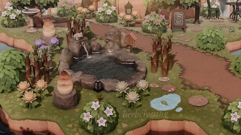 Acnh Outdoor Bath, Creature Street, Animal Crossing Cottagecore, Cottage Core Animal Crossing, Animal Crossing New Horizon Ideas, Mountain Island, Cottagecore Animal Crossing, Acnh Cottagecore, Map Layout